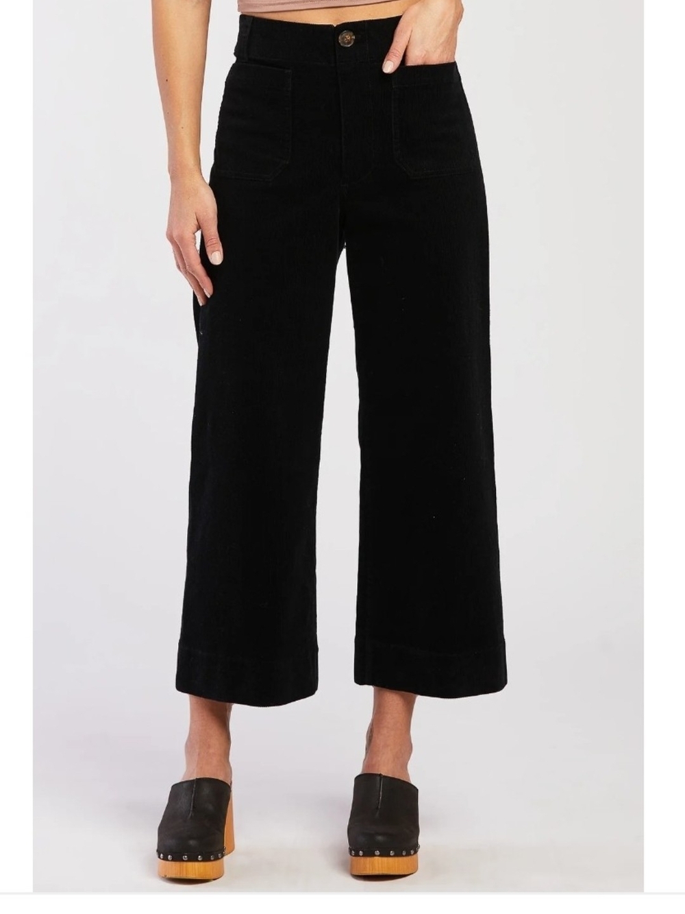 Velvet Heart
Alyx Cropped Wide Leg Corduroy Pant Button Zip Closure